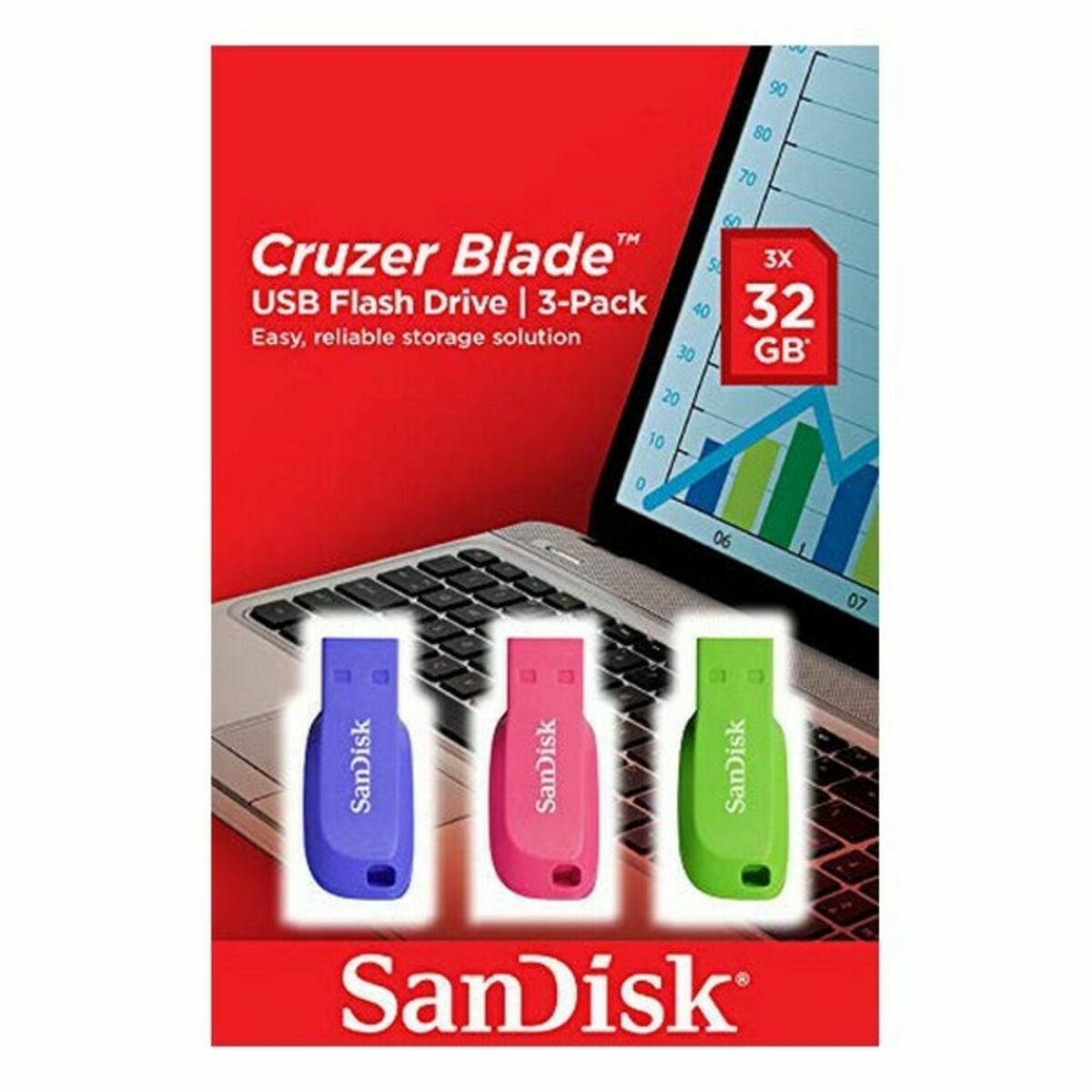 Clé USB SanDisk Cruzer Blade 3x 32GB 32 GB