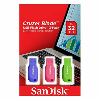 Memoria USB SanDisk Cruzer Blade 3x 32GB 32 GB