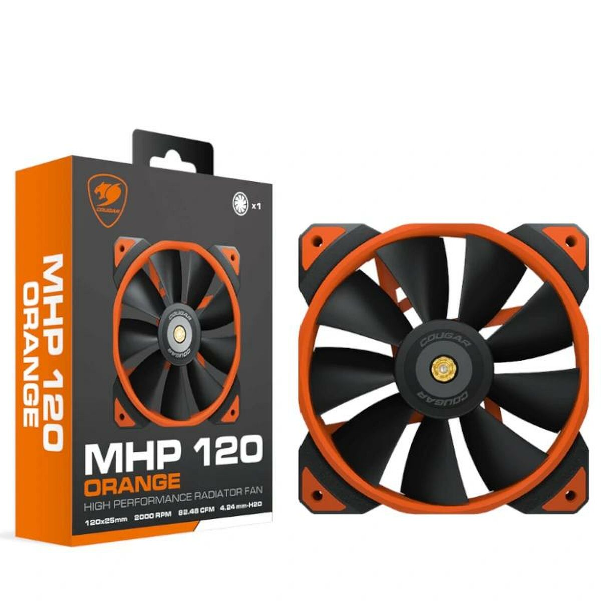 Ventilador de Caja Cougar MHP 120 Ø 12 cm Naranja