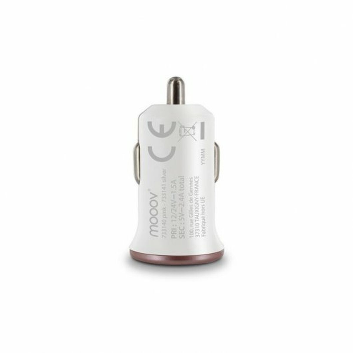 Cargador de Coche Mooov Blanco USB x 2