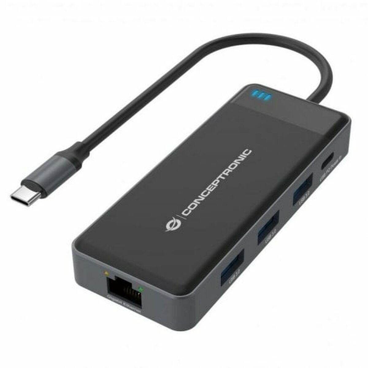 Hub USB Conceptronic DONN14G Negro Gris 100 W (1 unidad)