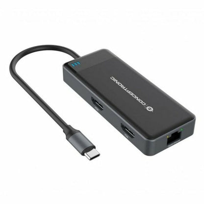 Hub USB Conceptronic DONN14G Noir Gris 100 W (1 Unité)