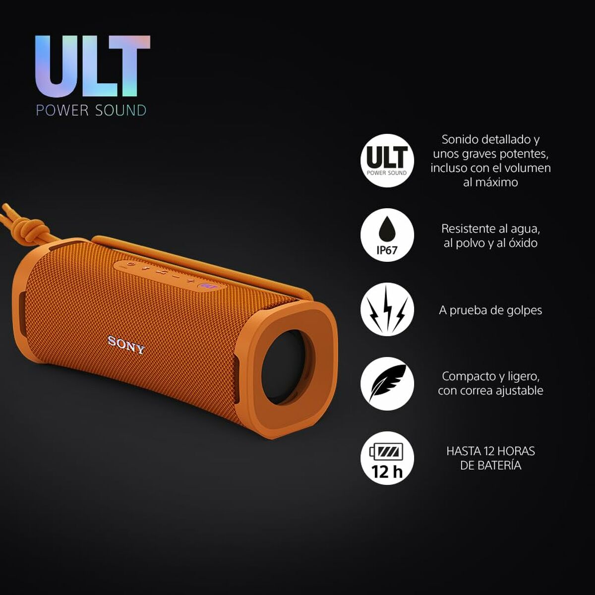 Haut-parleurs bluetooth portables Sony SRSULT10D Orange