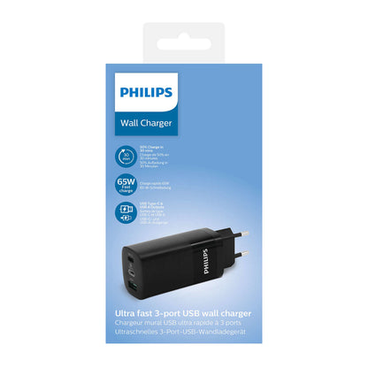 Chargeur mural Philips DLP2681/12 65 W Noir (1 Unité)