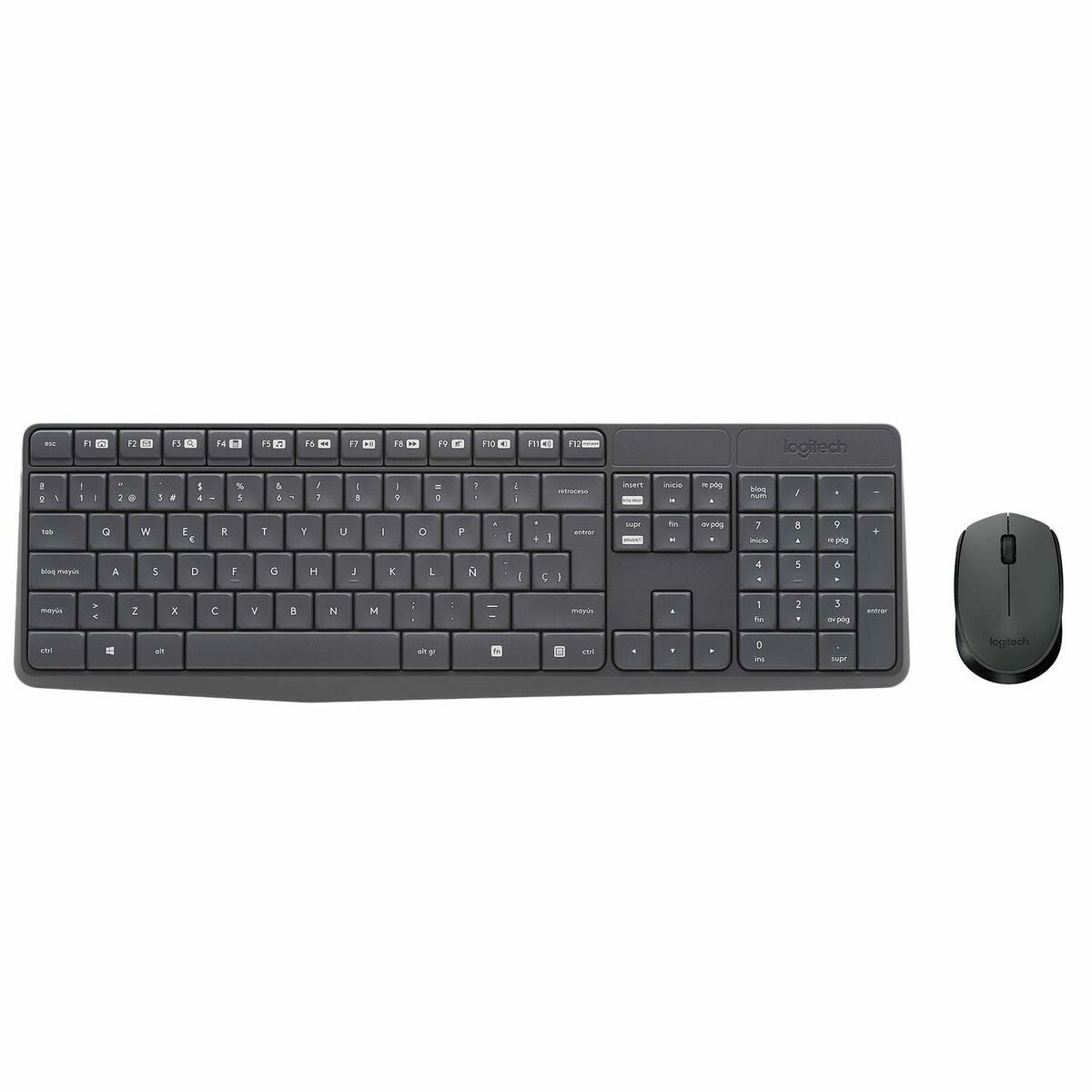 Keyboard and Wireless Mouse Logitech 920-007919 Grey Spanish Qwerty QWERTY