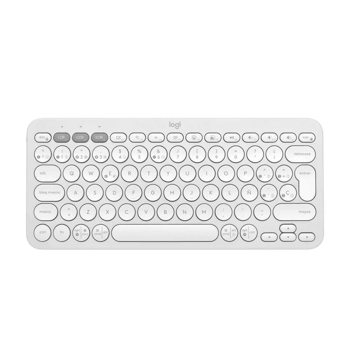 Clavier sans fil Logitech K380s Blanc Espagnol Qwerty