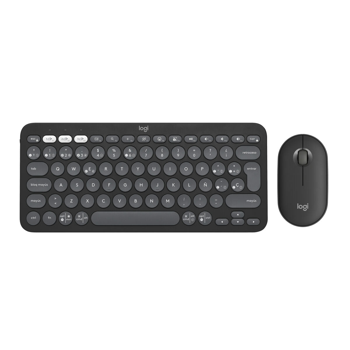 Teclado y Ratón Logitech Pebble 2 Combo Grafito Qwerty Español