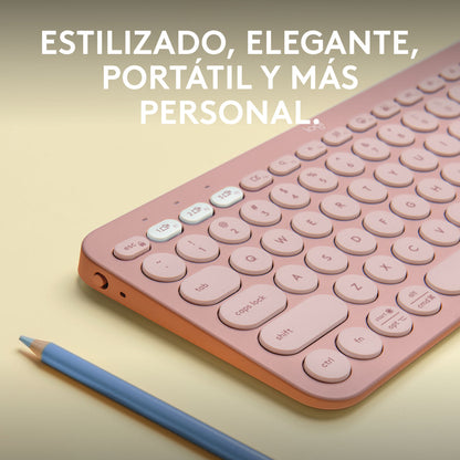 Wireless Keyboard Logitech K380s Pink Spanish Qwerty