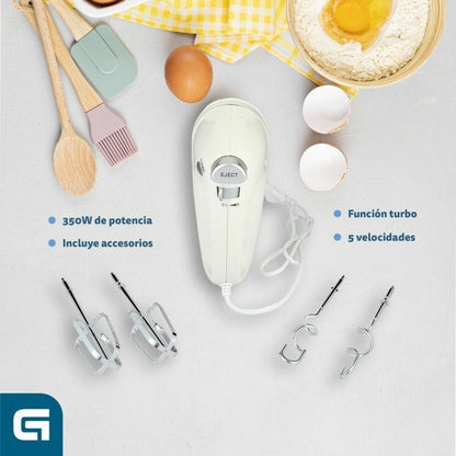Mixeur/mélangeur de pâte Grunkel AM-350TURB05BOWL 350 W Blanc 1 L 2 L