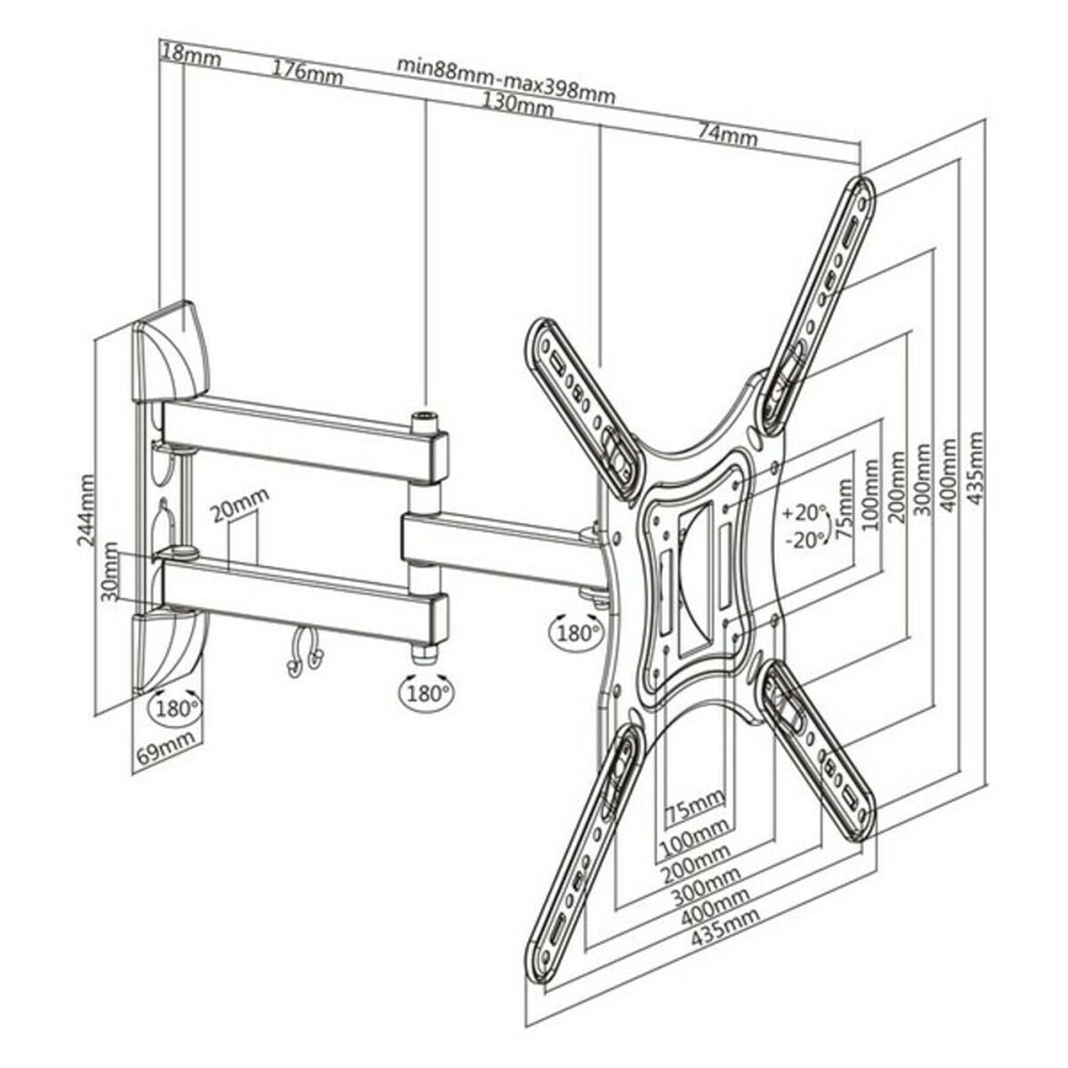 Soporte TV con Brazo TooQ LP6055TN-B 23"-55" 23" 30 Kg