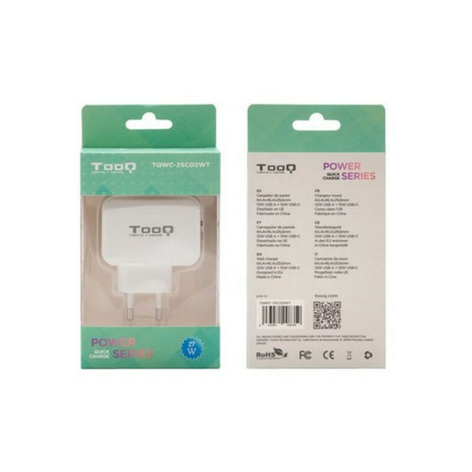 Cargador USB Pared TooQ TQWC-2SC02WT Blanco 27 W