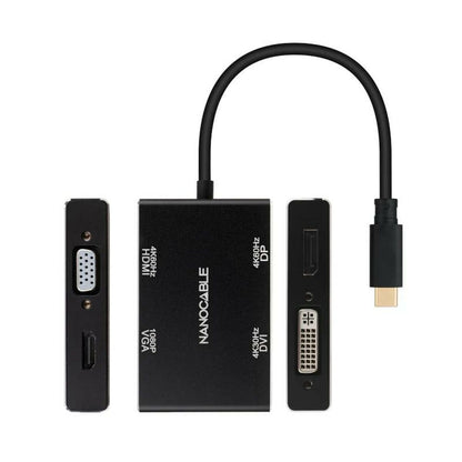 USB-C Hub NANOCABLE 10.16.4307 Black (1 Unit)