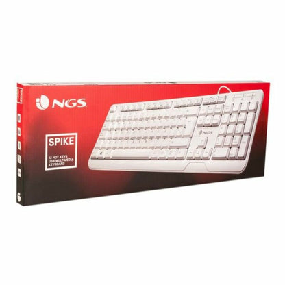 Teclado NGS NGS-KEYBOARD-0284 Blanco Qwerty Español QWERTY