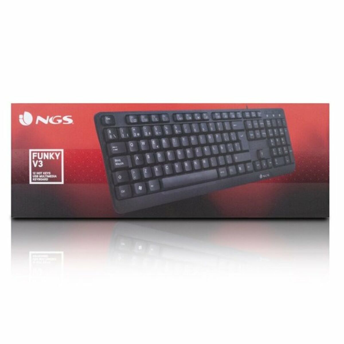 Clavier NGS NGS-KEYBOARD-0344 Noir Espagnol Qwerty QWERTY