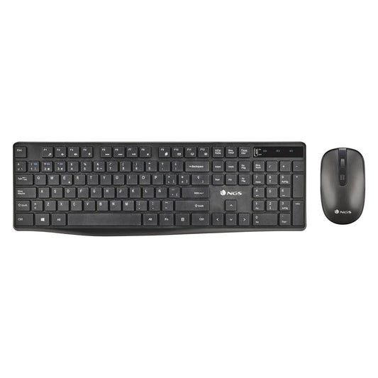 Teclado y Ratón Inalámbrico NGS HYPEKIT Negro Qwerty Español QWERTY