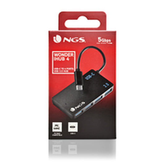 USB Hub NGS WONDERIHUB4 Black (1 Unit)