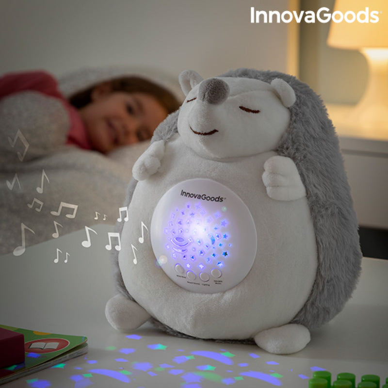 Hedgehog Soft Toy with White Noise and Nightlight Projector Spikey InnovaGoods V0103194 White (Refurbished B)