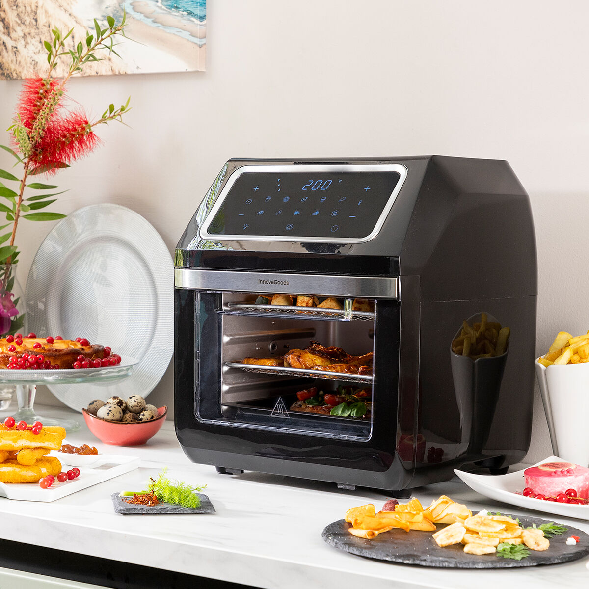 Friteuse à Air InnovaGoods Noir 1800 W 12 L Acier inoxydable (Reconditionné B)