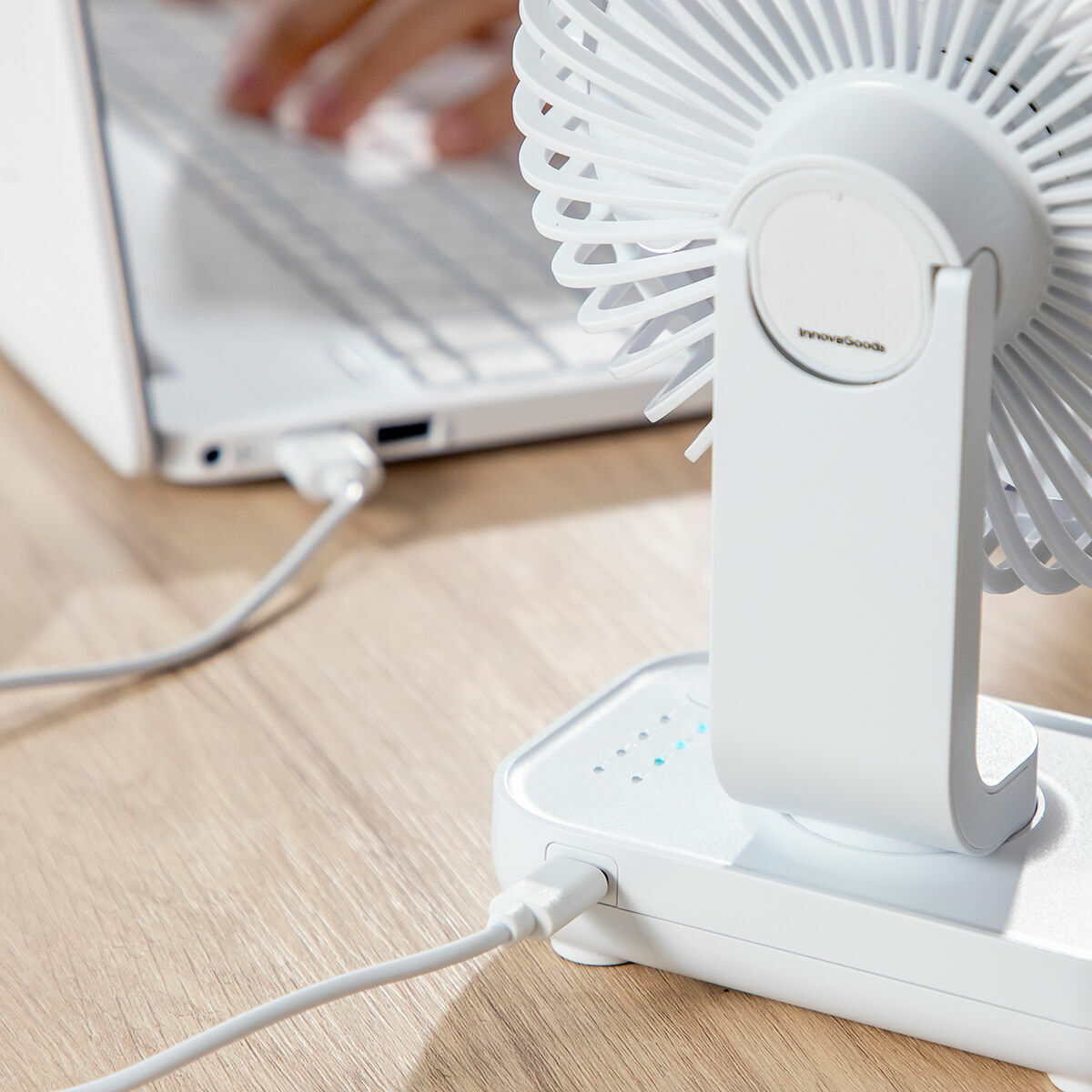 Rechargeable Desk Fan Fanrec InnovaGoods Ø5,4'' 3600 mAh / 13,3 W