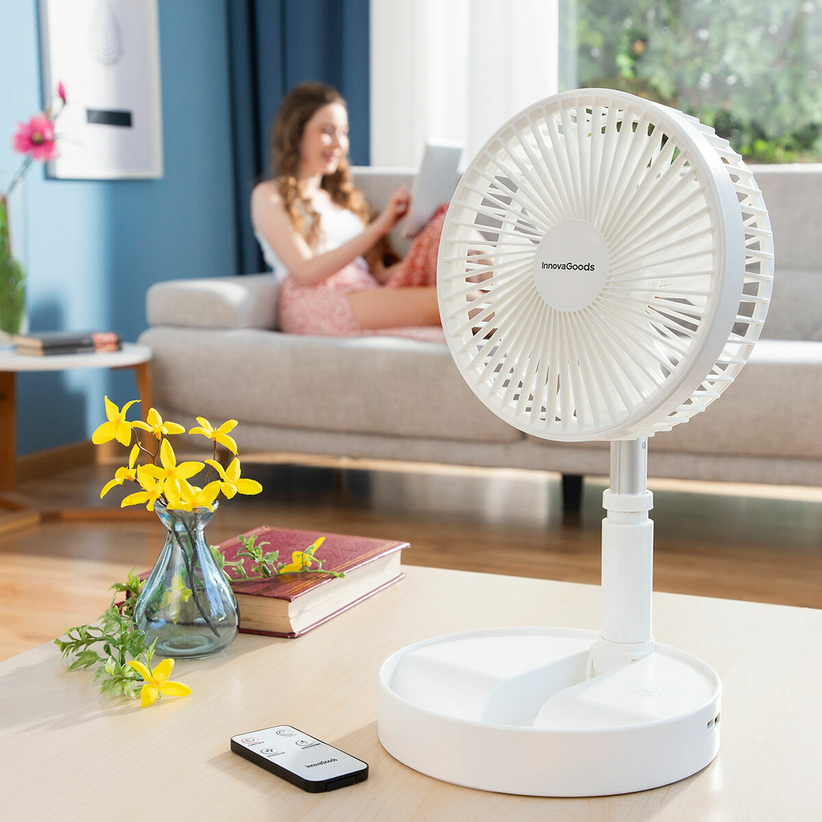 Ventilateur Rechargeable Pliable 3 en 1 Fandle InnovaGoods Ø7,7'' 7200 mAh