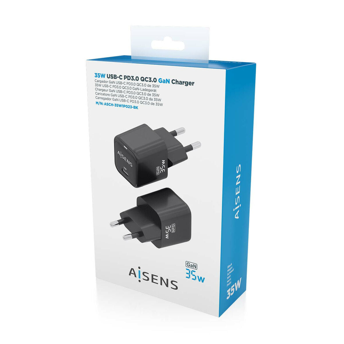 Wall Charger Aisens ASCH-35W1P023-BK Black 35 W (1 Unit)