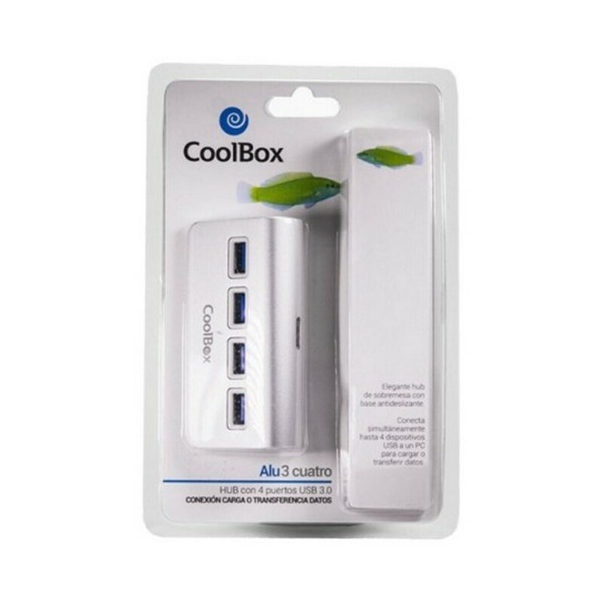Hub USB CoolBox COO-HU4ALU3 Aluminio (4 Puertos)