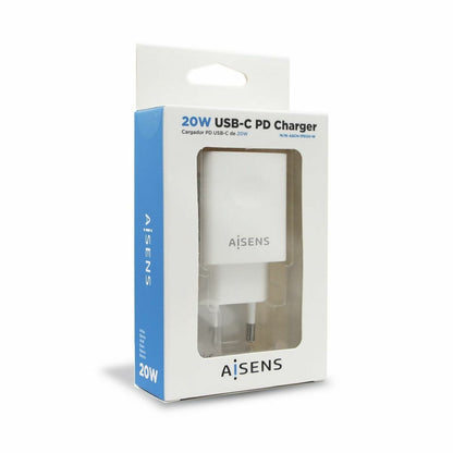 Cargador de Pared Aisens ASCH-1PD20-W Blanco 20 W USB-C (1 unidad)