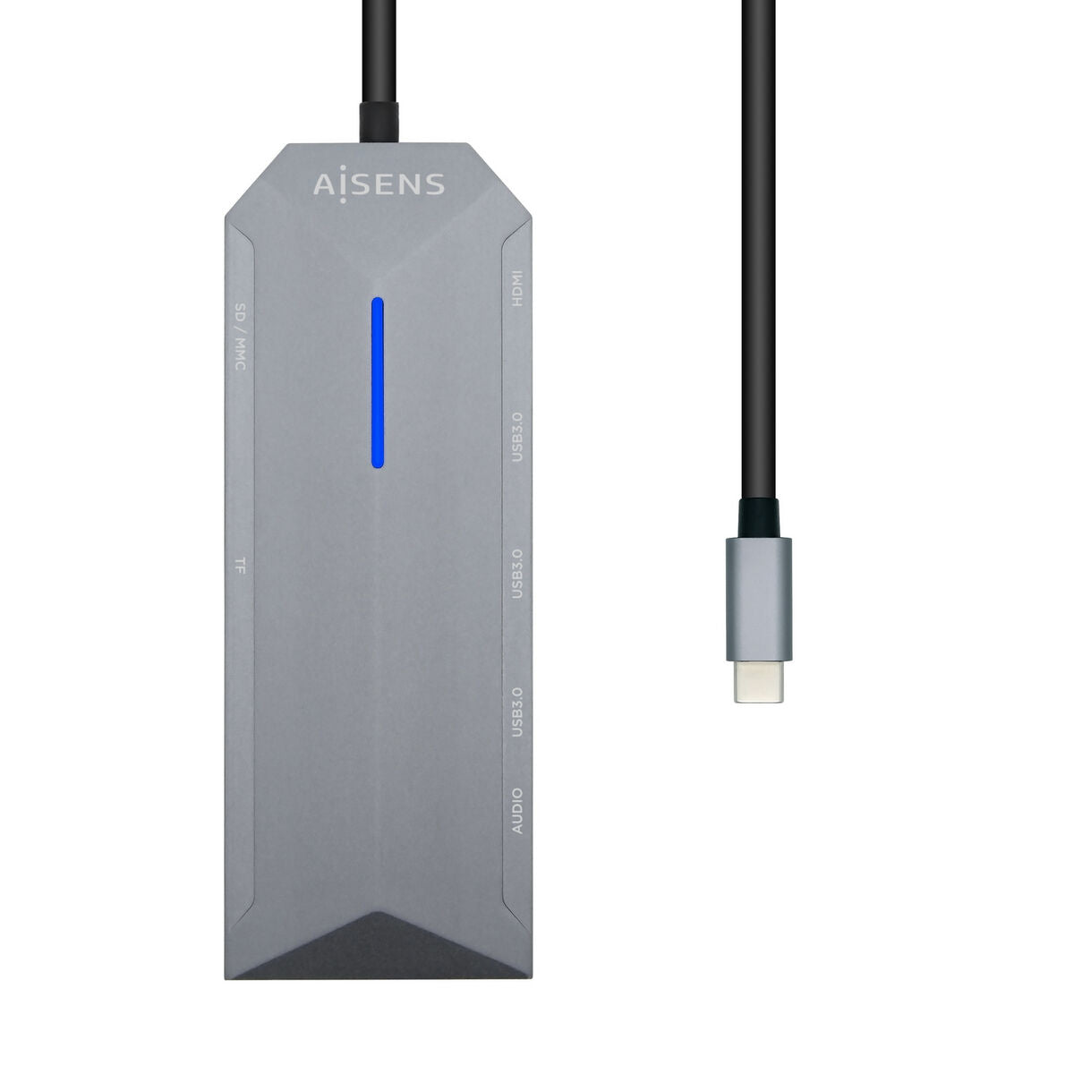 Hub USB Aisens ASUC-9P001-GR Gris 100 W (1 Unité)