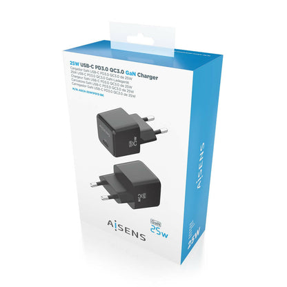 Wall Charger Aisens ASCH-25W1P013-BK 25 W Black (1 Unit)