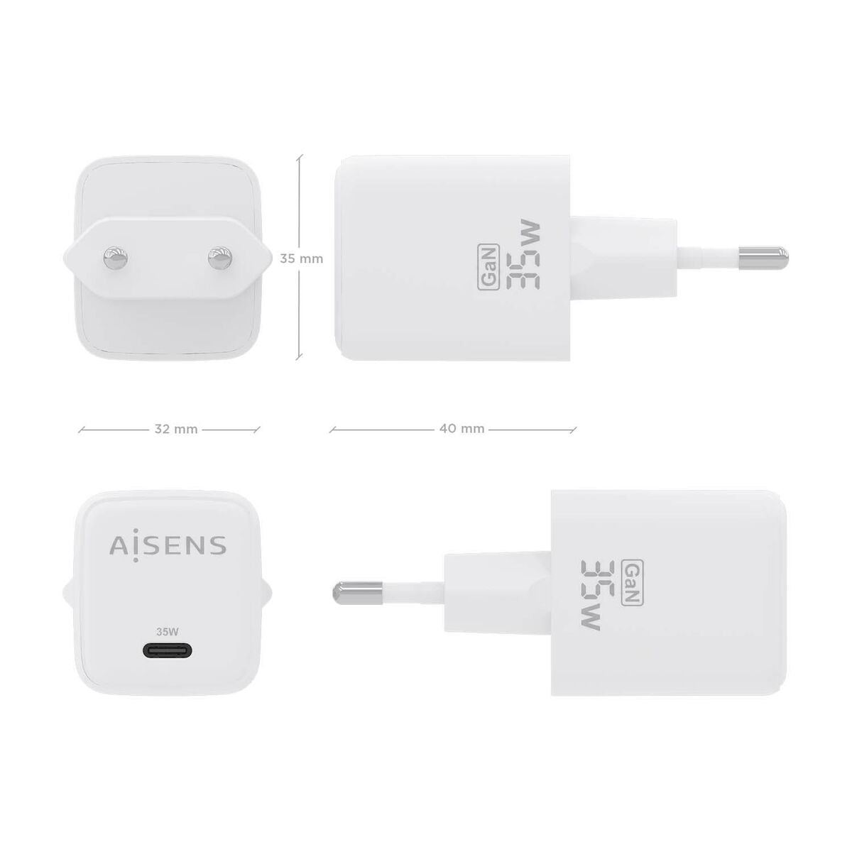 Chargeur mural Aisens ASCH-35W1P016-W Blanc 35 W (1 Unité)