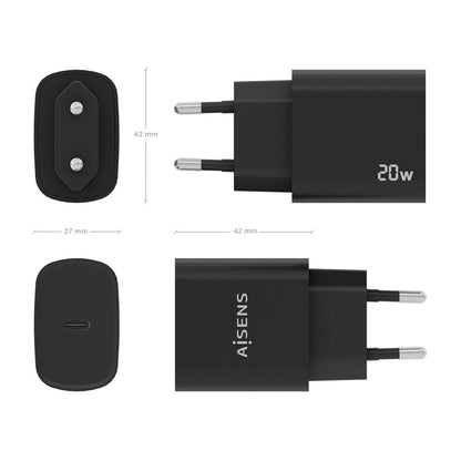 Wall Charger Aisens A110-0753 Black 20 W (1 Unit)