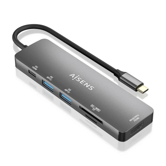 USB Hub Aisens ASUC-6P016-GR Grey (1 Unit)