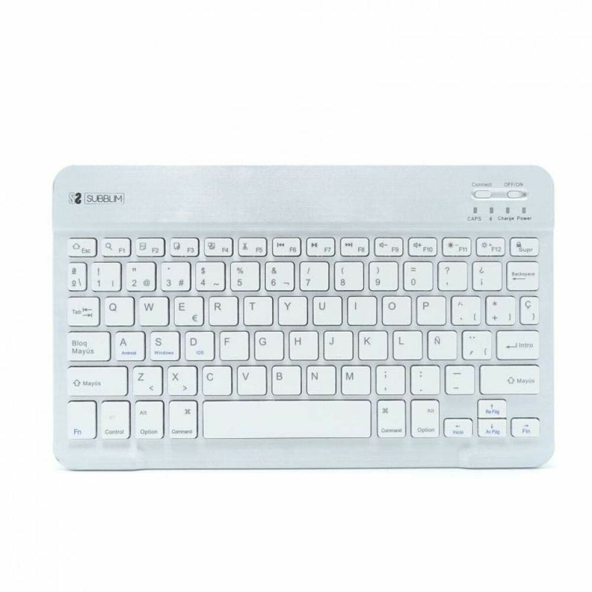 Teclado Bluetooth Subblim SUB-KBT-SM0001 Plateado Qwerty Español