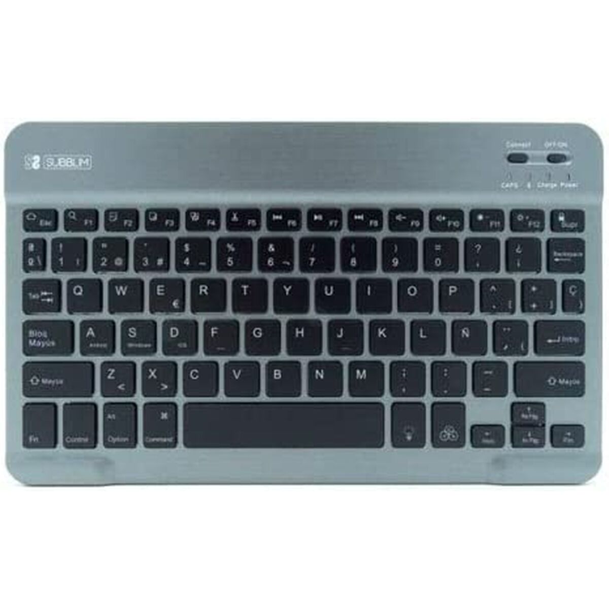 Bluetooth Keyboard with Support for Tablet Subblim SUB-KBT-SMBL31 Grey Spanish Qwerty QWERTY