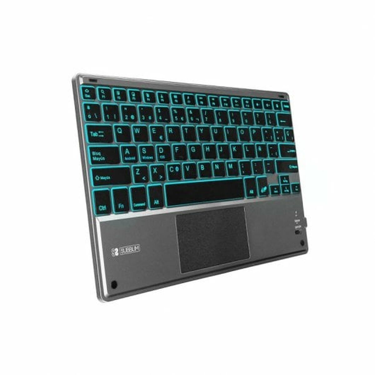 Teclado Bluetooth con Soporte para Tablet Subblim SUB-KBT-SMBT51 Gris Multicolor Qwerty Español QWERTY