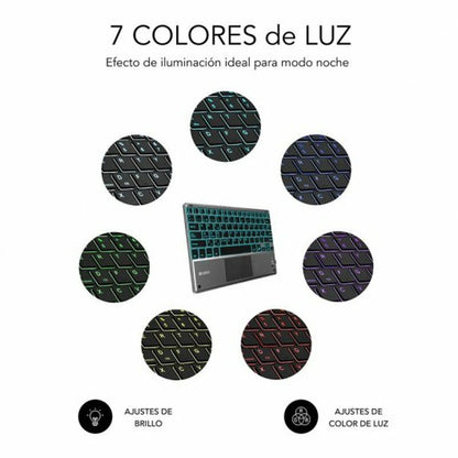 Teclado Bluetooth con Soporte para Tablet Subblim SUB-KBT-SMBT51 Gris Multicolor Qwerty Español QWERTY