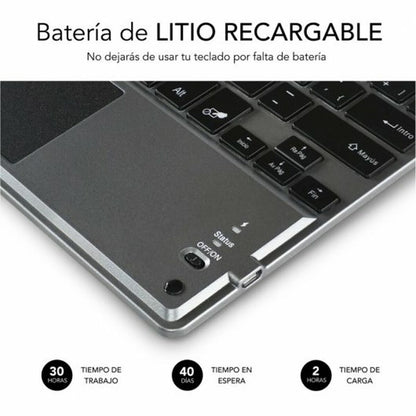 Clavier Bluetooth avec Support pour Tablette Subblim SUB-KBT-SMBT51 Gris Multicouleur Espagnol Qwerty QWERTY