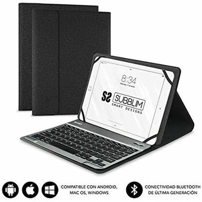 Funda para Tablet y Teclado Subblim SUB-KT2-BT0001 10.1" Negro Qwerty Español QWERTY Bluetooth