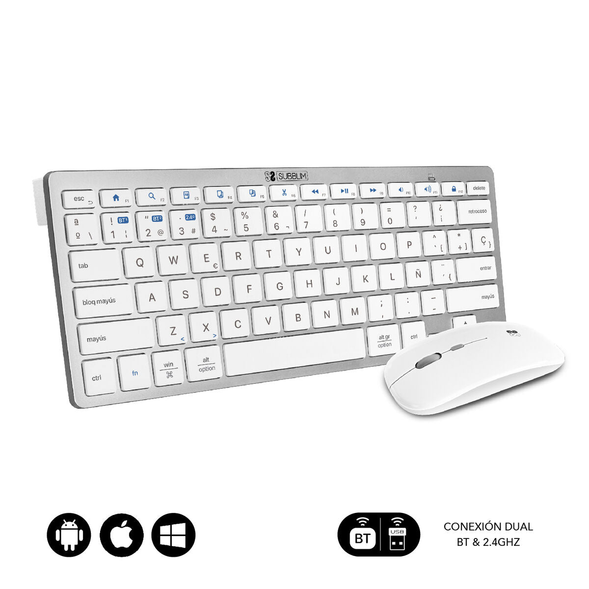 Keyboard Subblim SUBKBC-OCO010 Silver