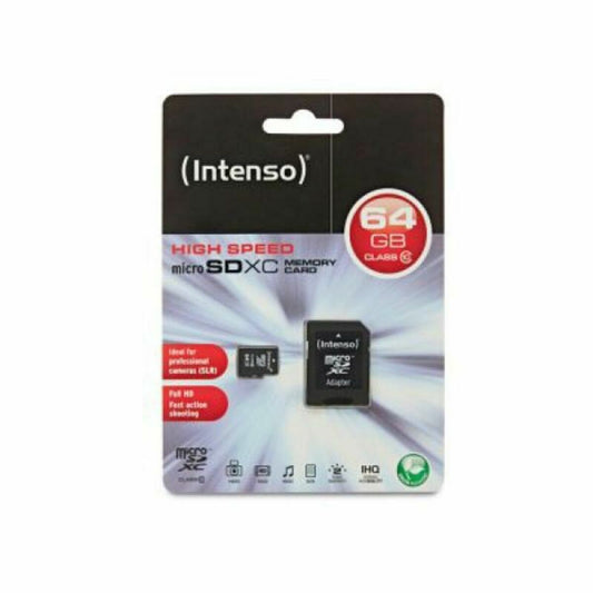 Tarjeta de Memoria Micro SD con Adaptador INTENSO 64GB MicroSDHC 64 GB 64 GB