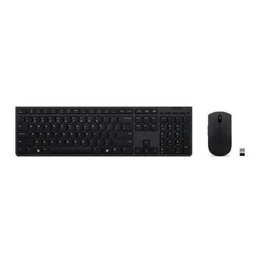 Teclado y Ratón Inalámbrico Lenovo SLIM COMBO II ES MC00011728 Negro Qwerty Español