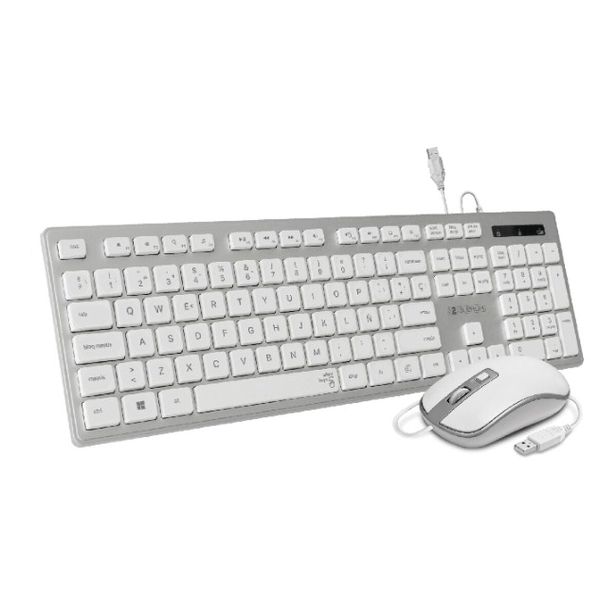 clavier et souris Subblim SUBKBC-CEKE60 Argent Espagnol Qwerty