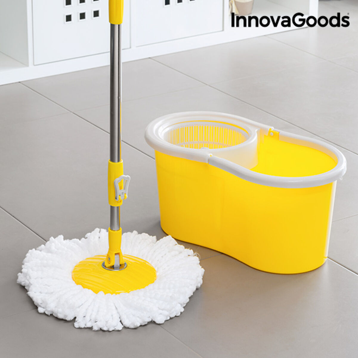 InnovaGoods Double-Action Spinning Mop with Bucket