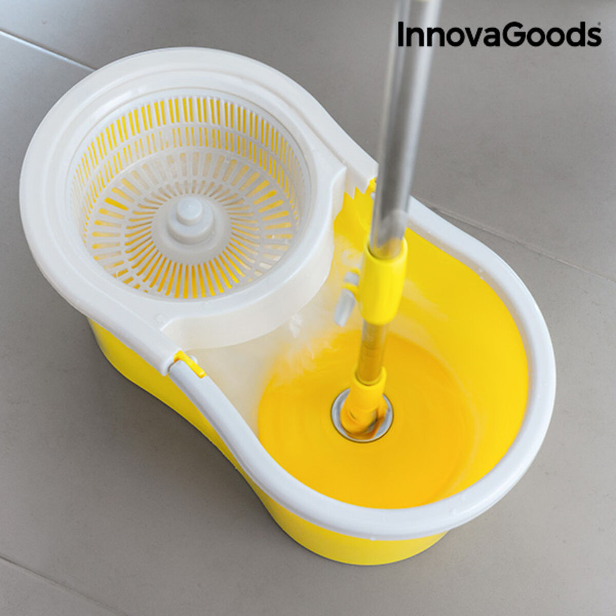 InnovaGoods Double-Action Spinning Mop with Bucket