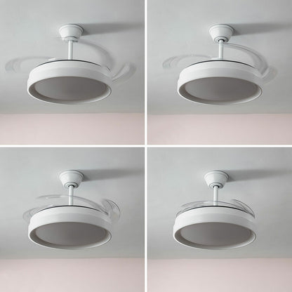 LED Ceiling Fan with 4 Retractable Blades Blalefan InnovaGoods White 72 W Ø49,5-104 cm