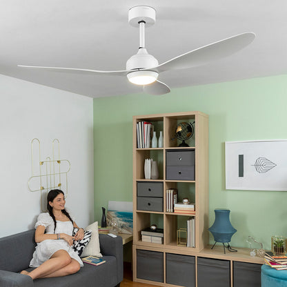 Ventilateur de Plafond avec Lumière LED et 3 Pales ABS Flaled InnovaGoods Blanc 36 W 52" Ø132 cm