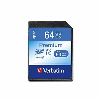 Carte Mémoire SD Verbatim PREMIUM SDXC C10/U1 64 GB 2 g