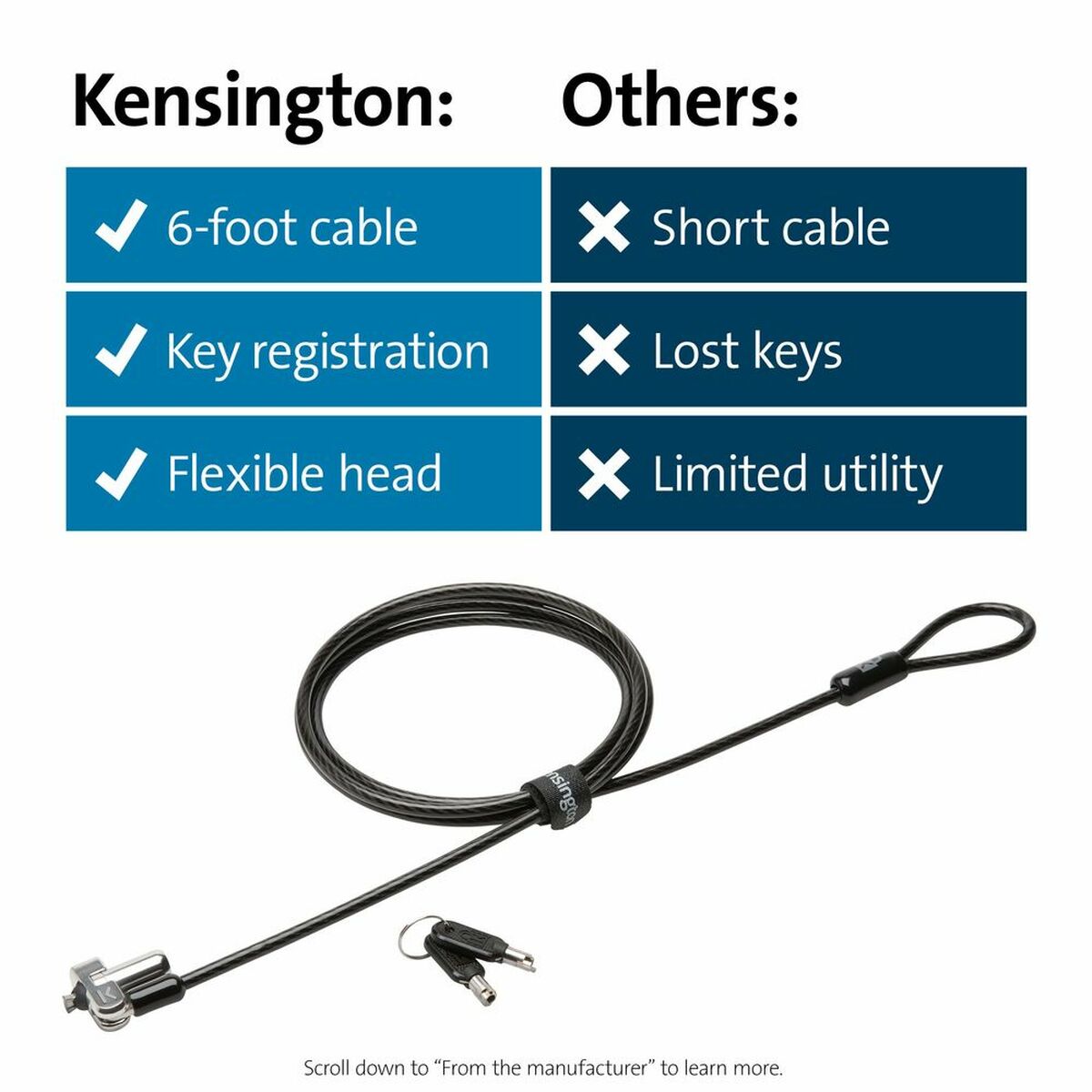 Security Cable Kensington K64440WW 1,83 m