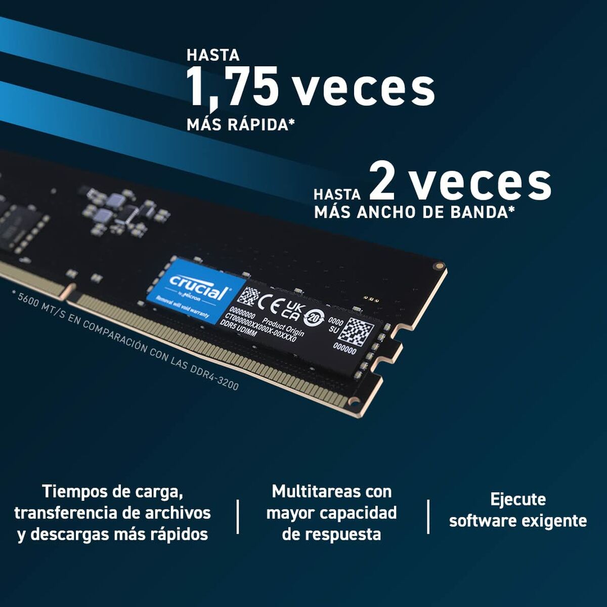 Mémoire RAM Crucial CT2K16G56C46U5 32 GB