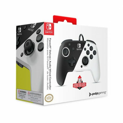 Contrôle des jeux PDP Faceoff Deluxe Audio Noir/Blanc Nintendo Switch